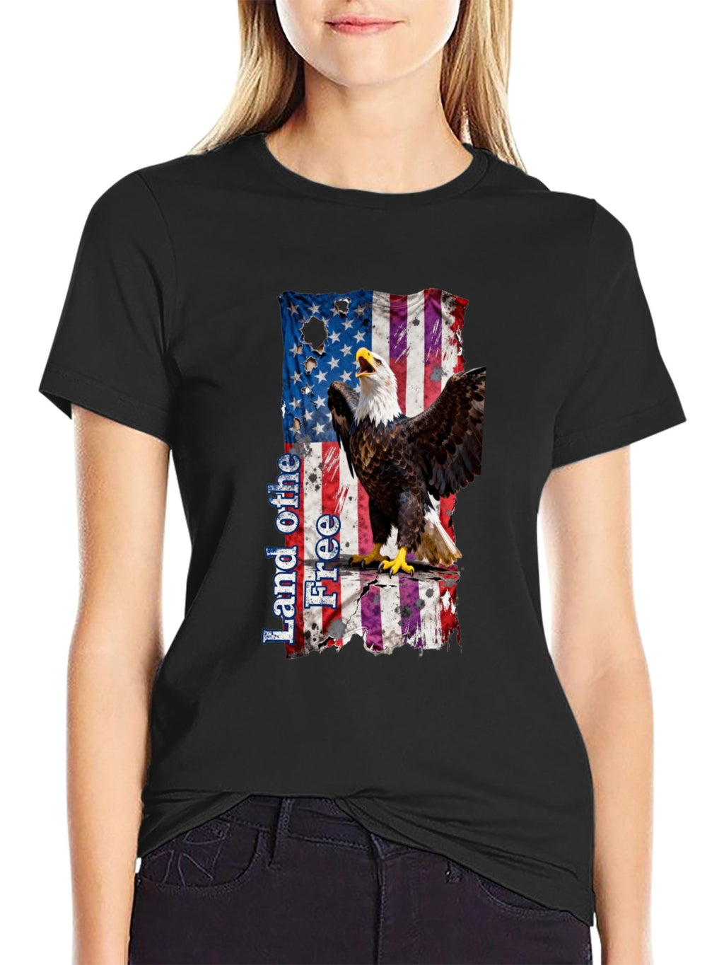 T-shirt Eagle Crying Broken Flag T-shirt Design