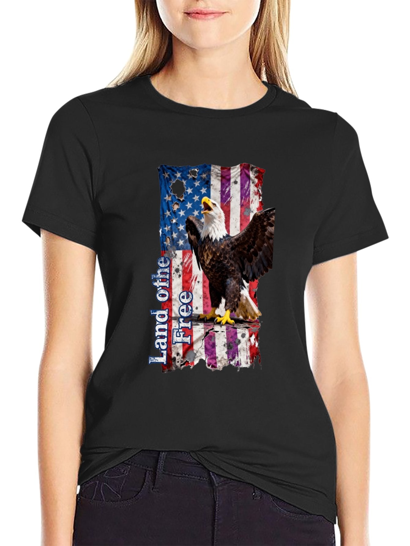 T-shirt Eagle Crying Broken Flag T-shirt Design