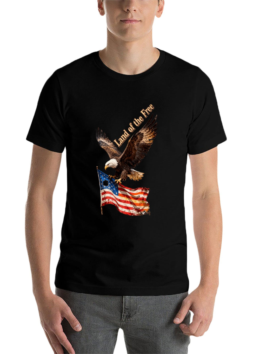 T-shirt Eagle grabs the flag American style T-shirt
