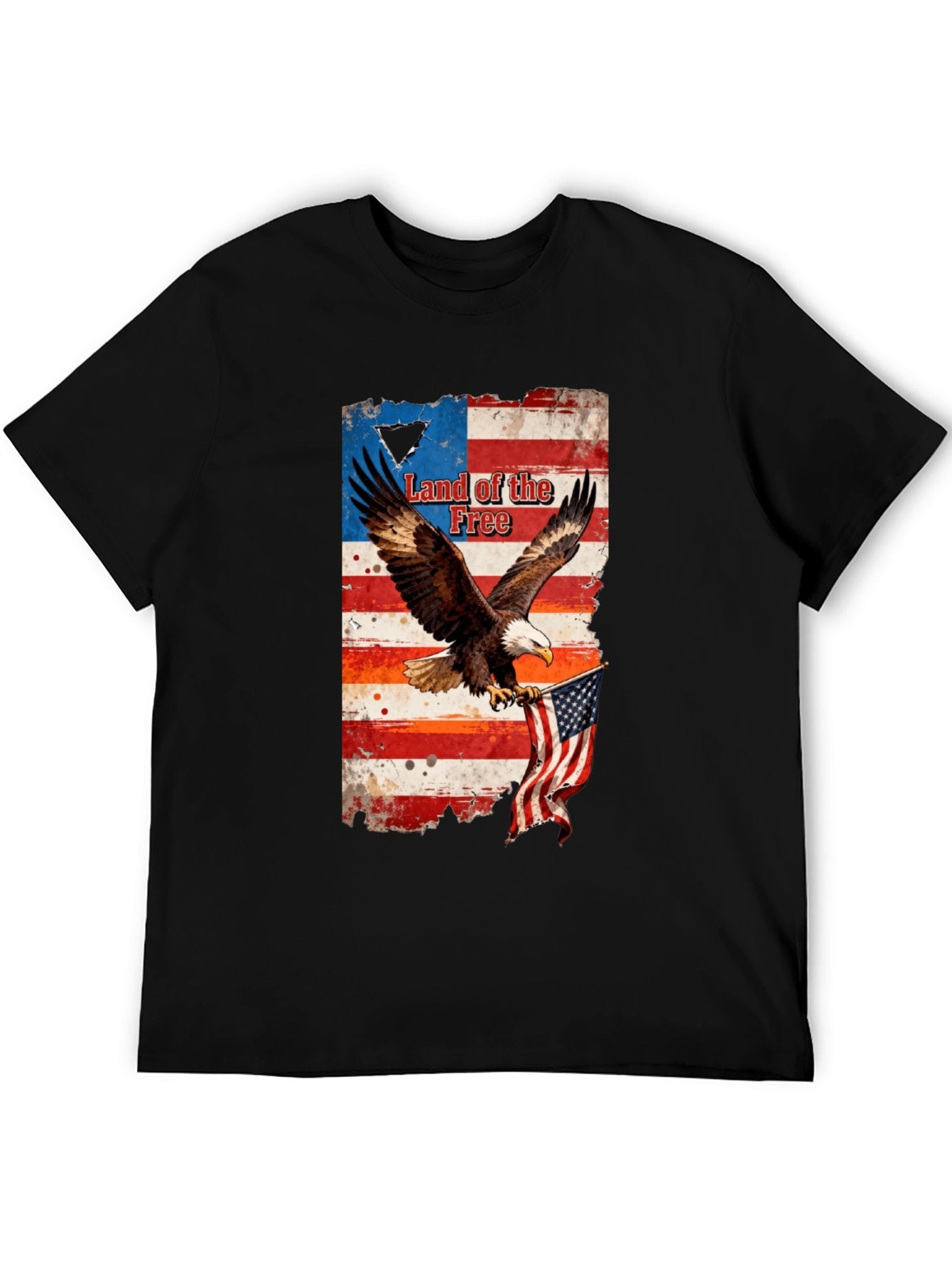 T-shirt Eagle grabs the flag American style T-shirt