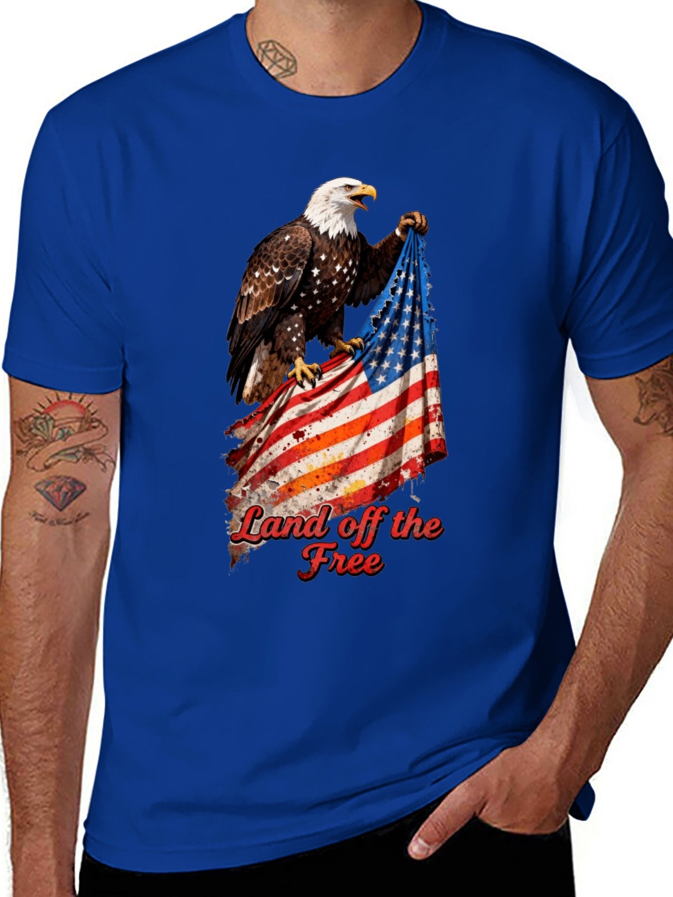 T-shirt Eagle grabbing flag T-shirt design