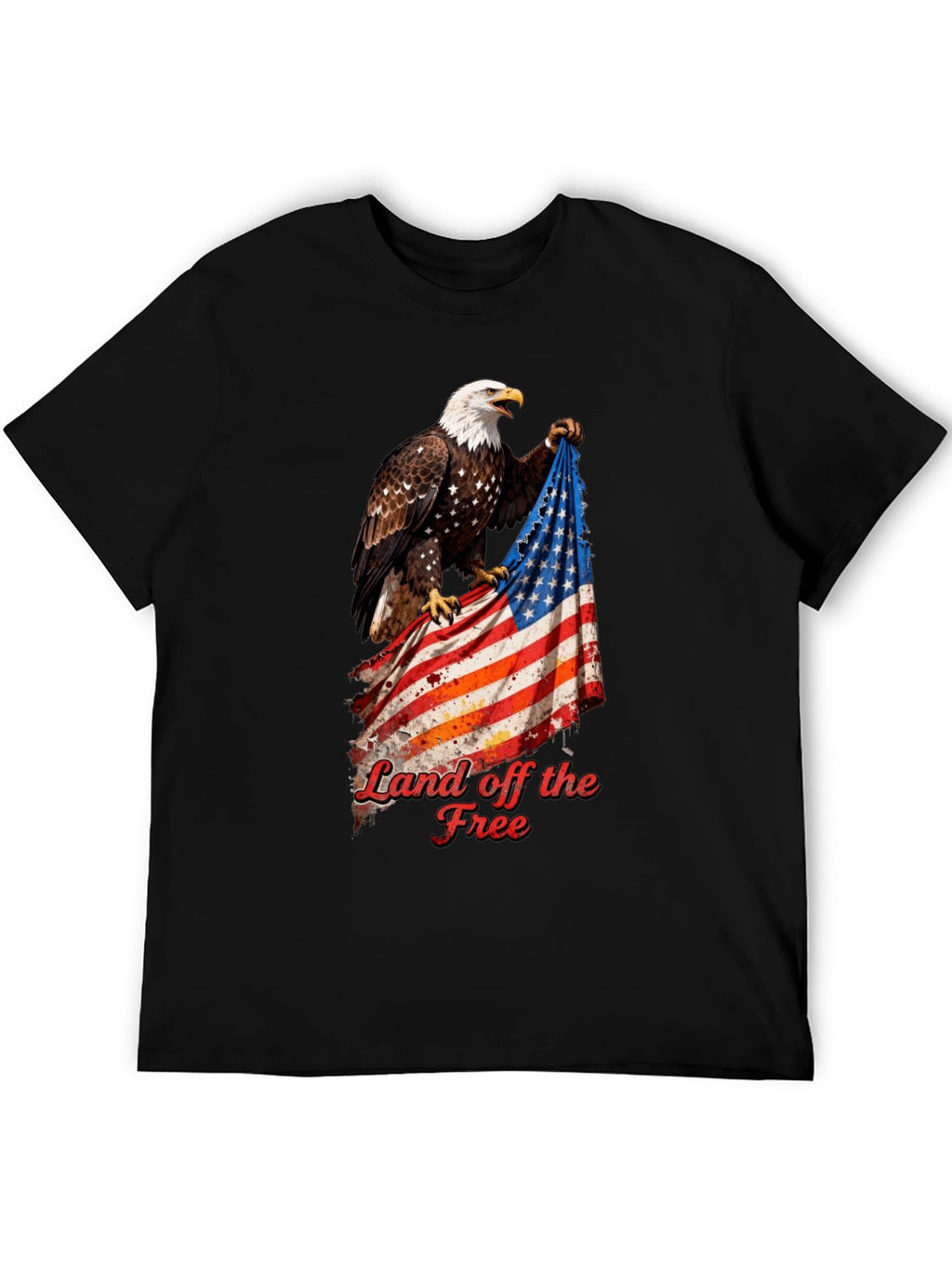 T-shirt Eagle grabbing flag T-shirt design