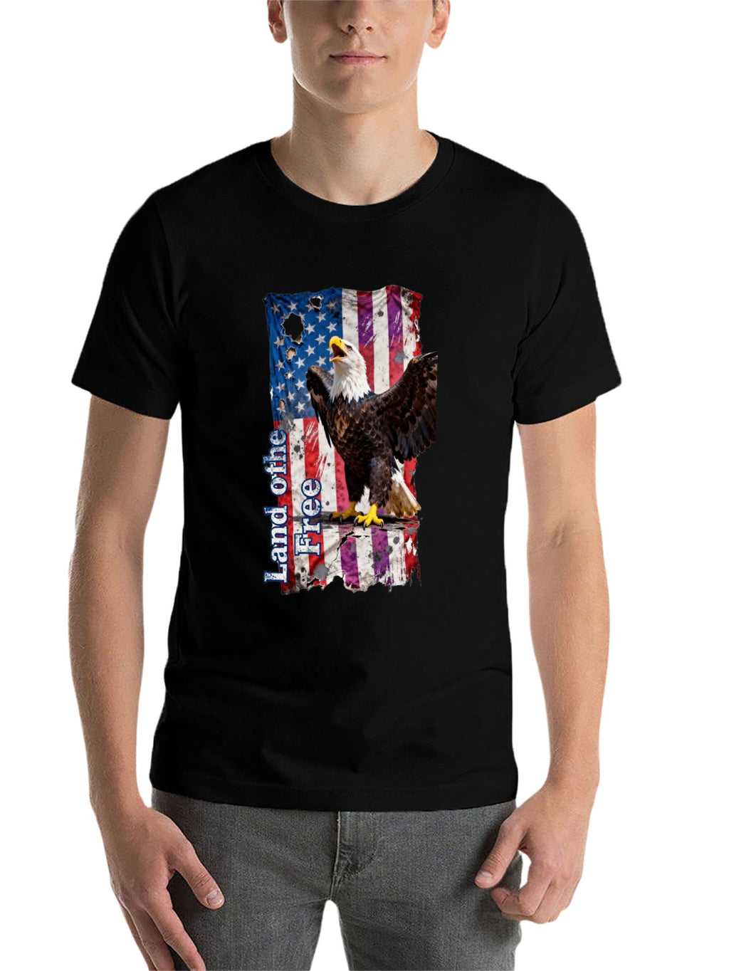 T-shirt Eagle Crying Broken Flag T-shirt Design