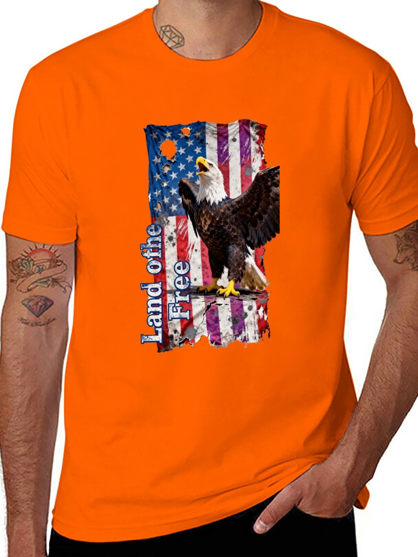 T-shirt Eagle Crying Broken Flag T-shirt Design