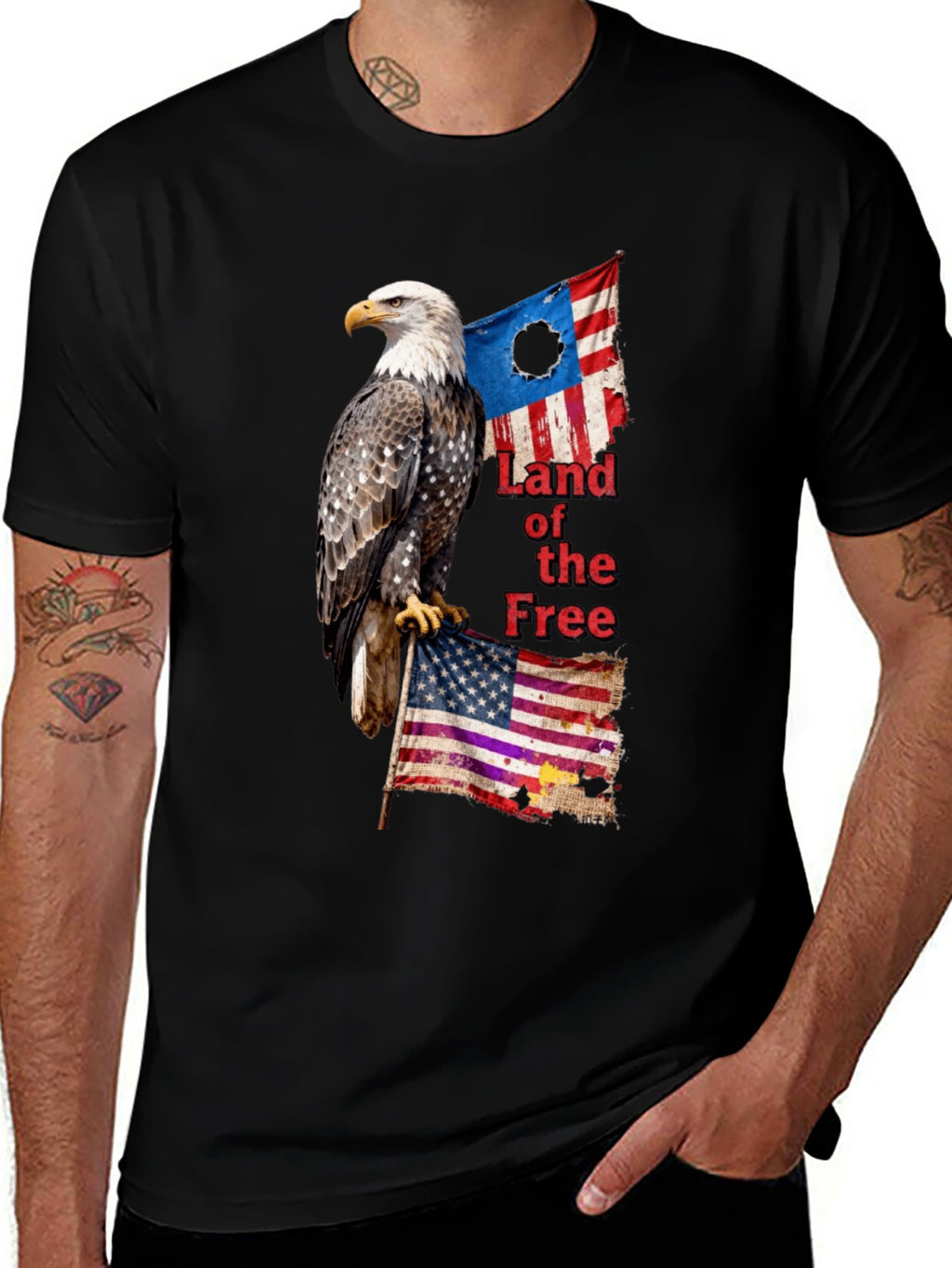 T-shirt Vintage Eagle Flag T-shirt Picture