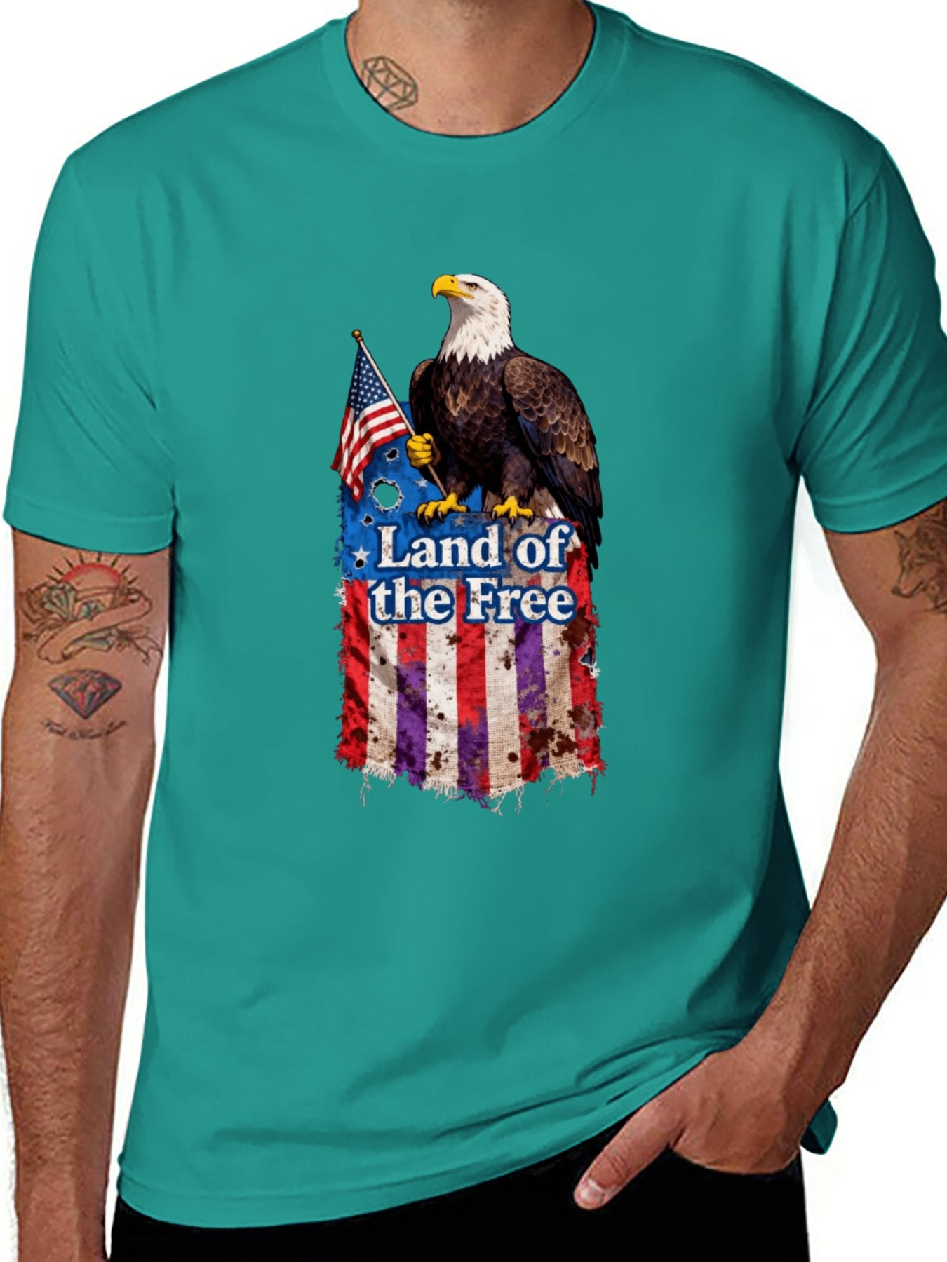 T-shirt Bald Eagle flag T-shirt