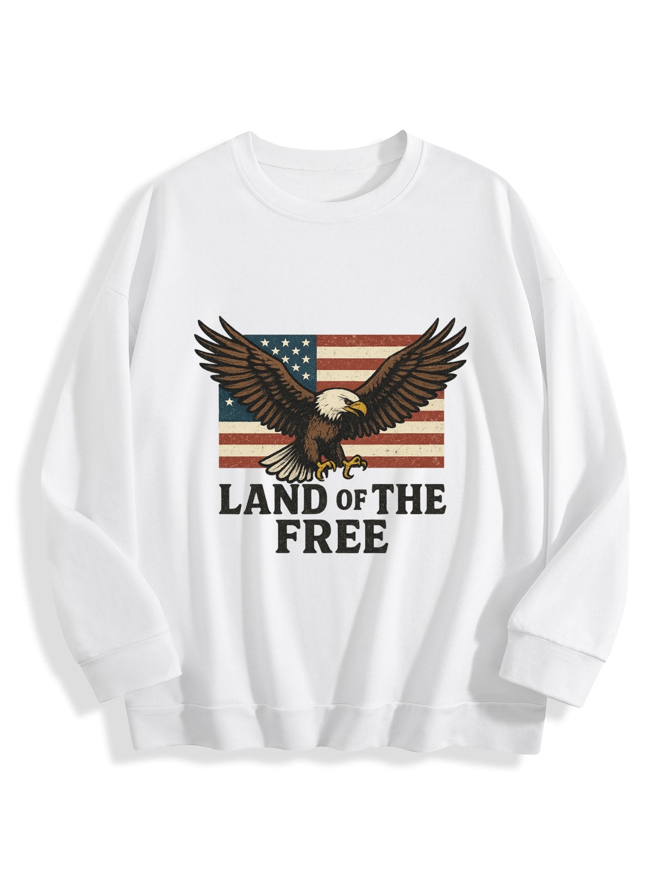 Round Neck Sweatshirt Land of The Free Design