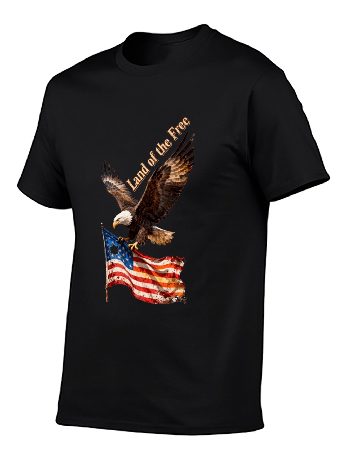 T-shirt Eagle grabs the flag American style T-shirt