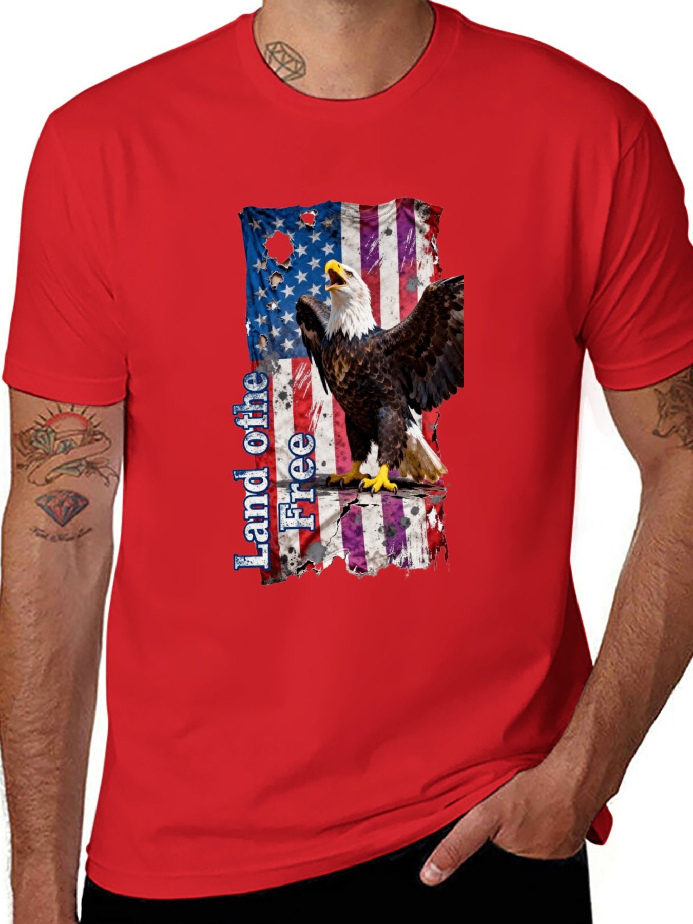 T-shirt Eagle Crying Broken Flag T-shirt Design