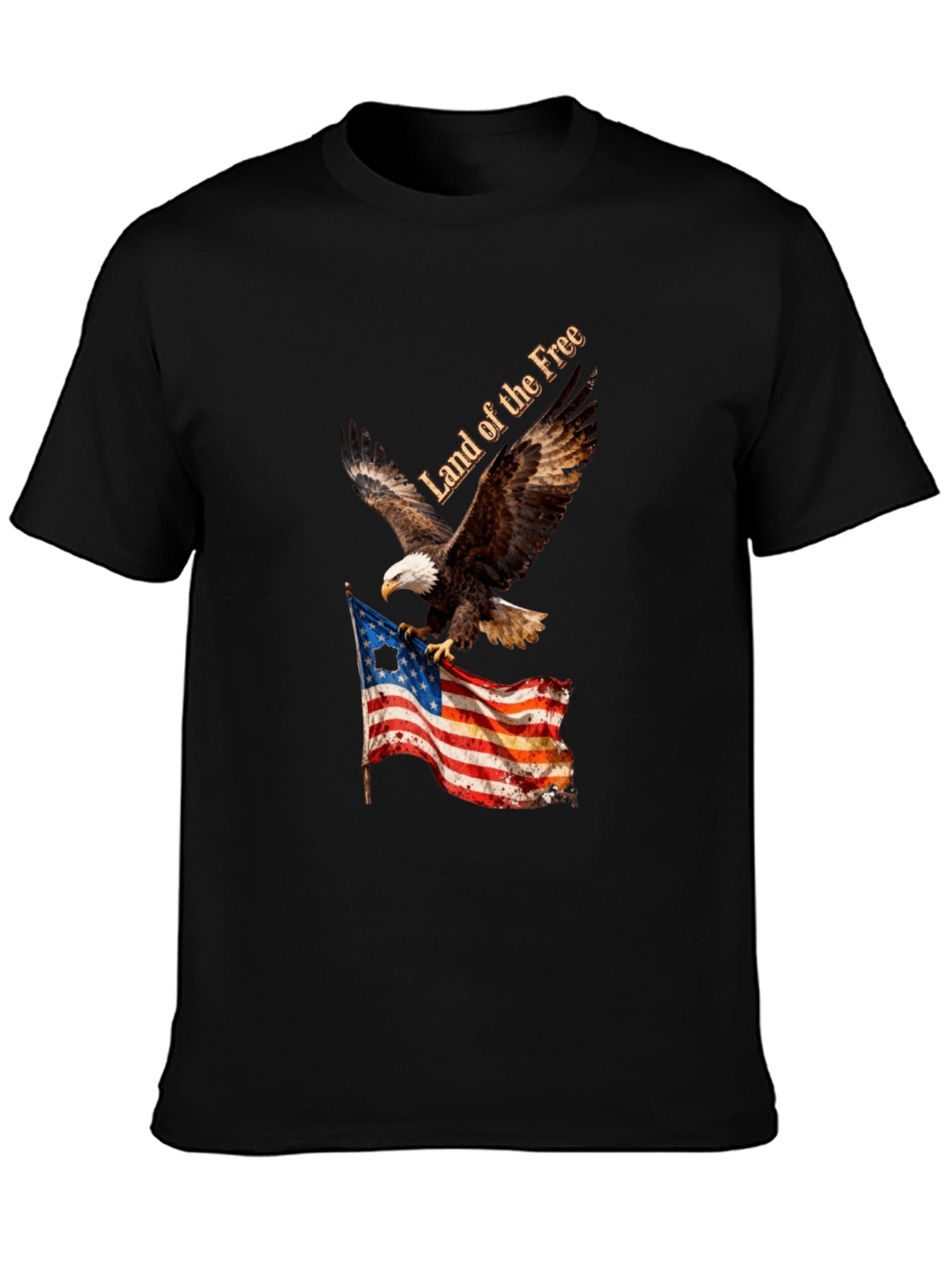 T-shirt Eagle grabs the flag American style T-shirt