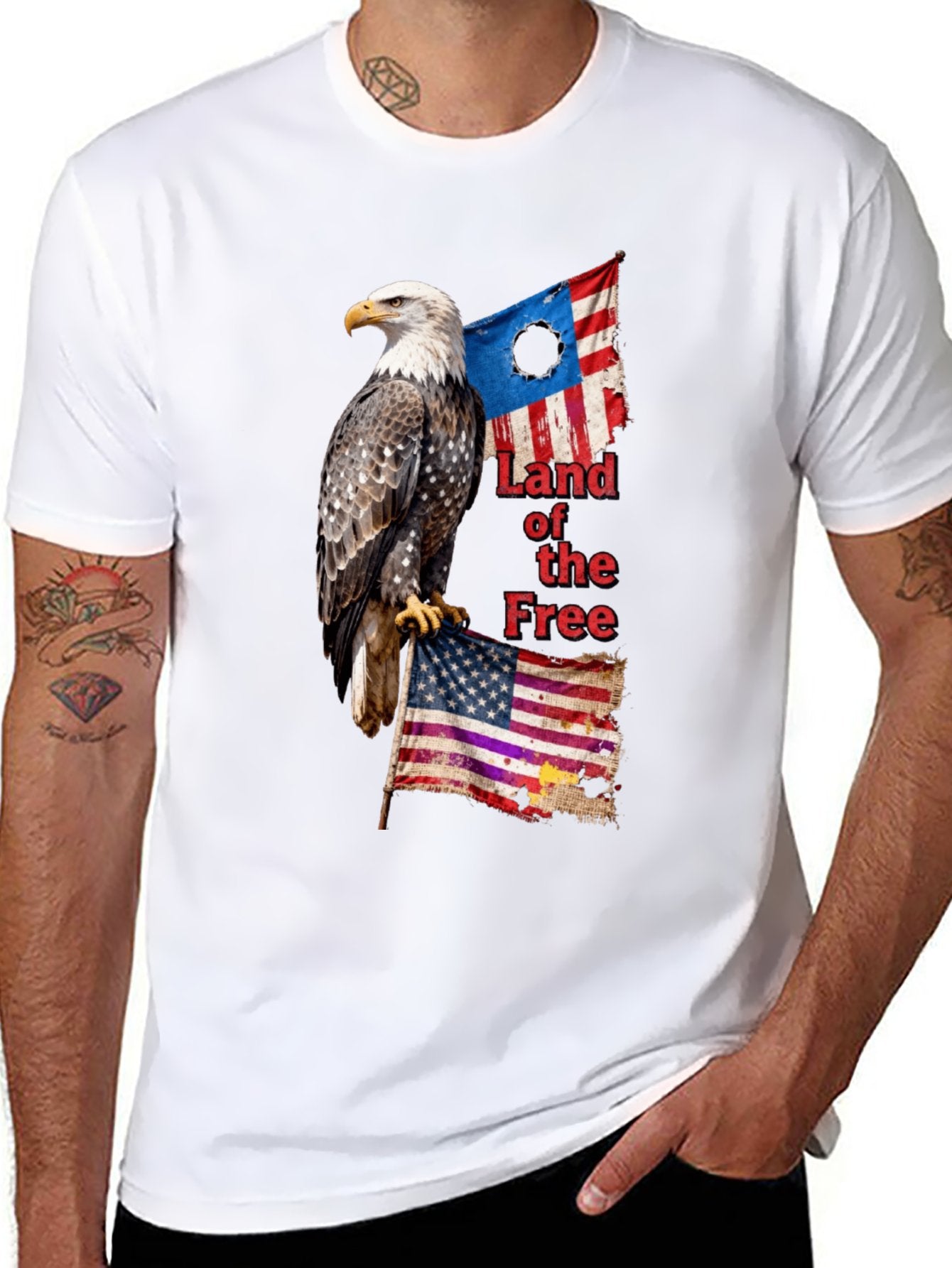 T-shirt Vintage Eagle Flag T-shirt Picture