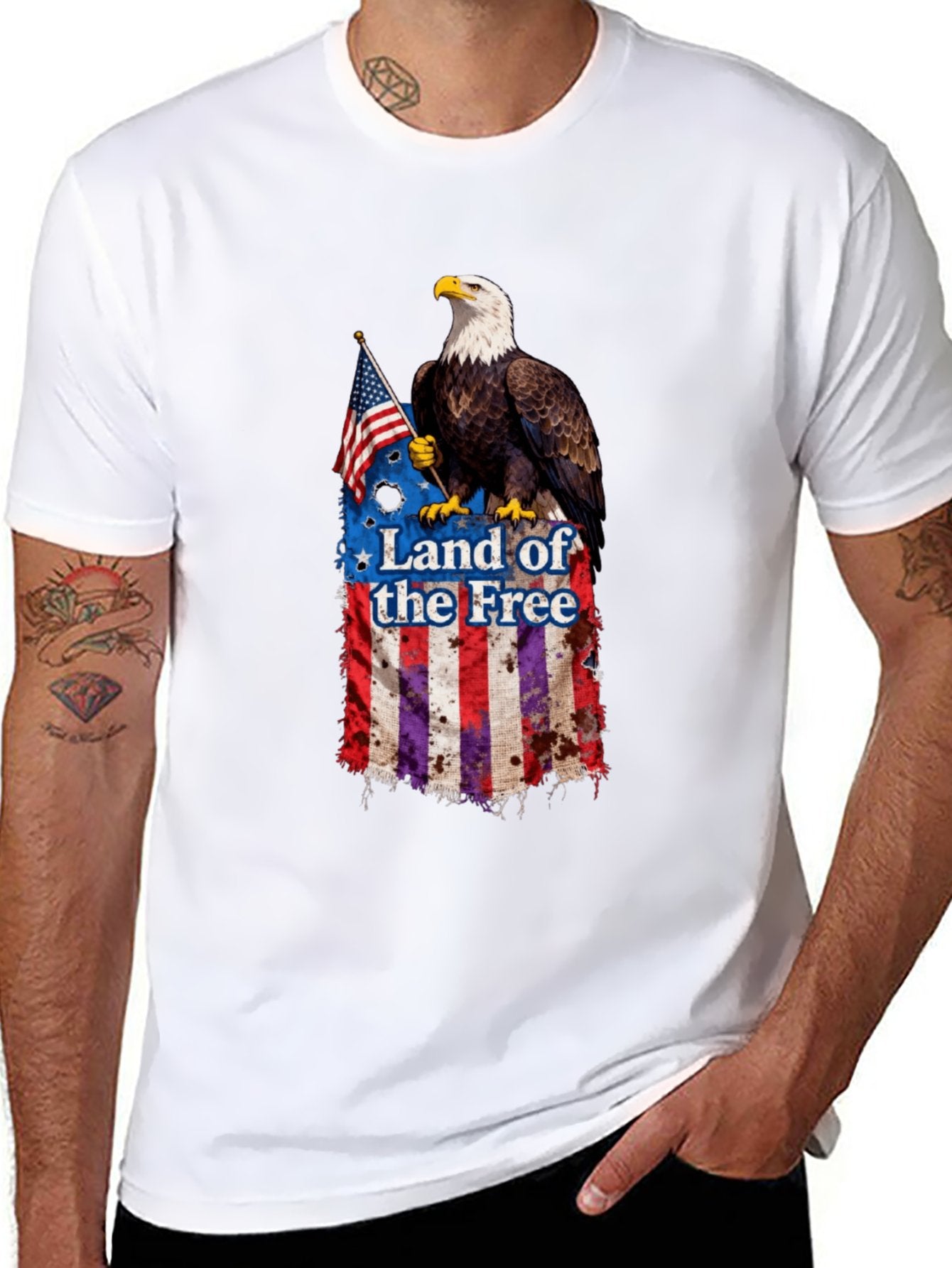 T-shirt Bald Eagle flag T-shirt