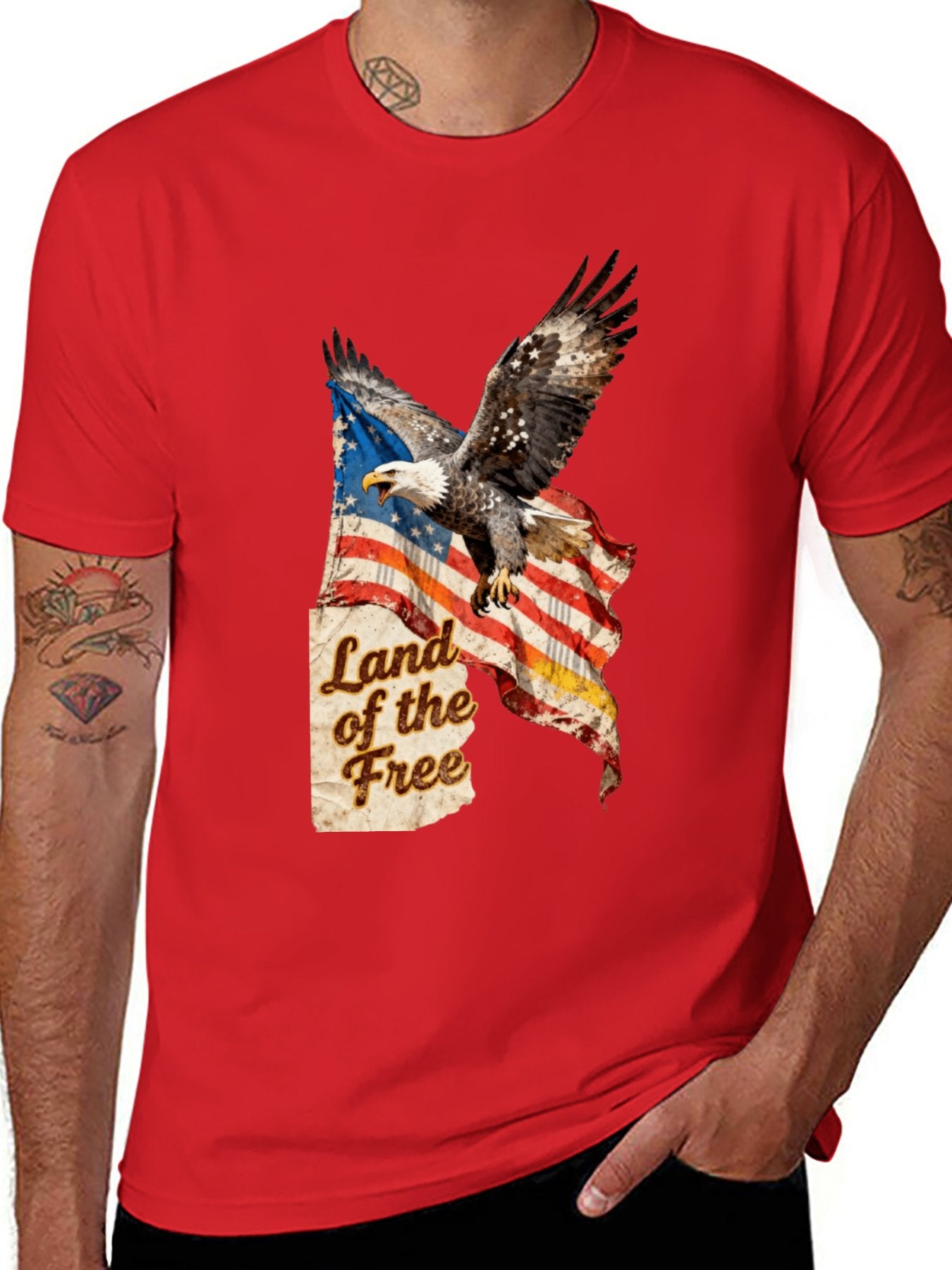 T-shirt Vintage Eagle Flag T-shirt Design