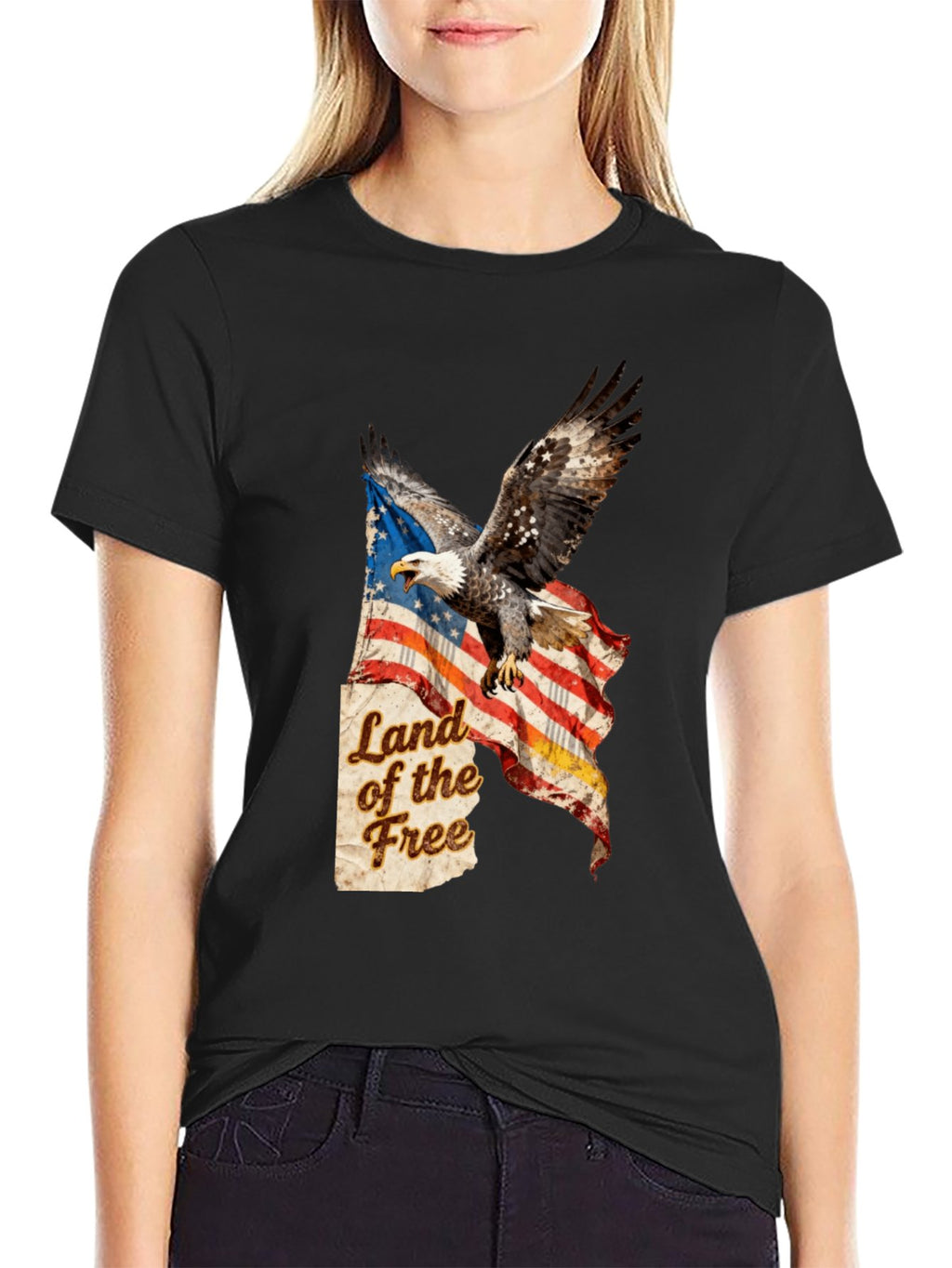 T-shirt Vintage Eagle Flag T-shirt Design