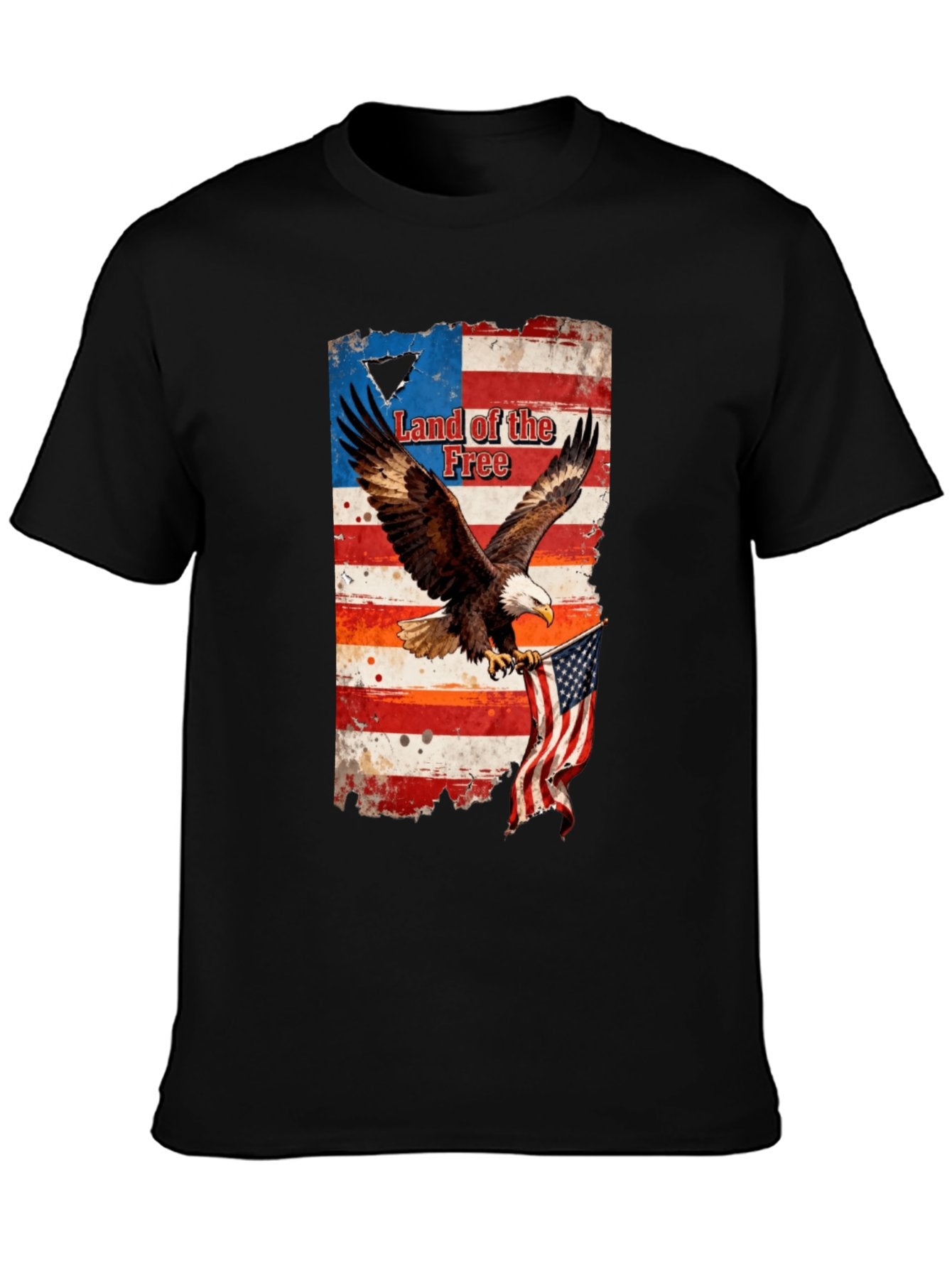 T-shirt Eagle grabs the flag American style T-shirt