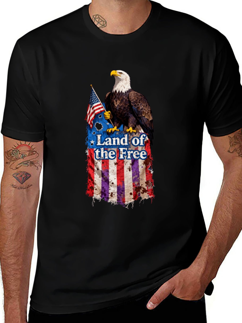 T-shirt Bald Eagle flag T-shirt