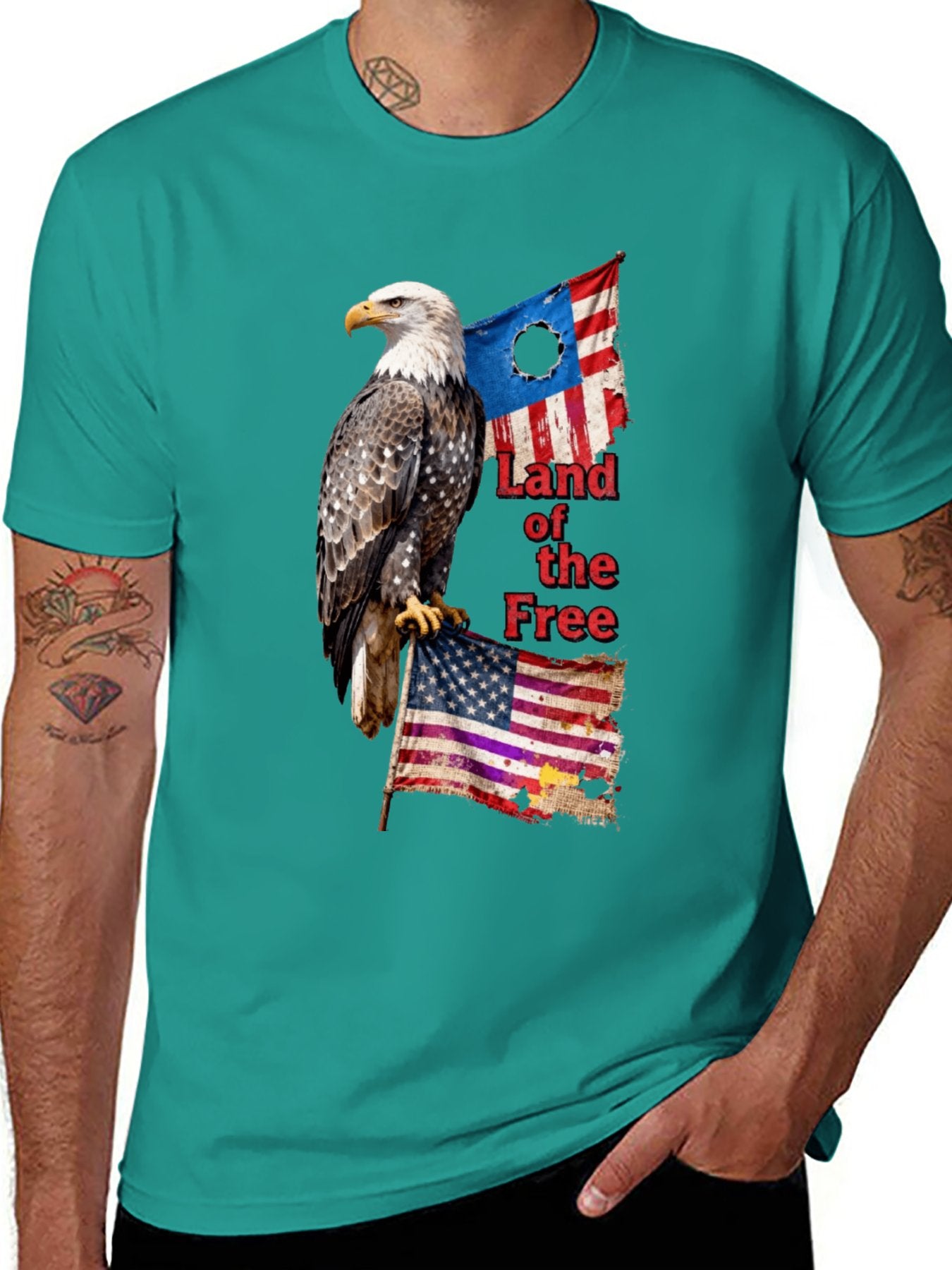 T-shirt Vintage Eagle Flag T-shirt Picture