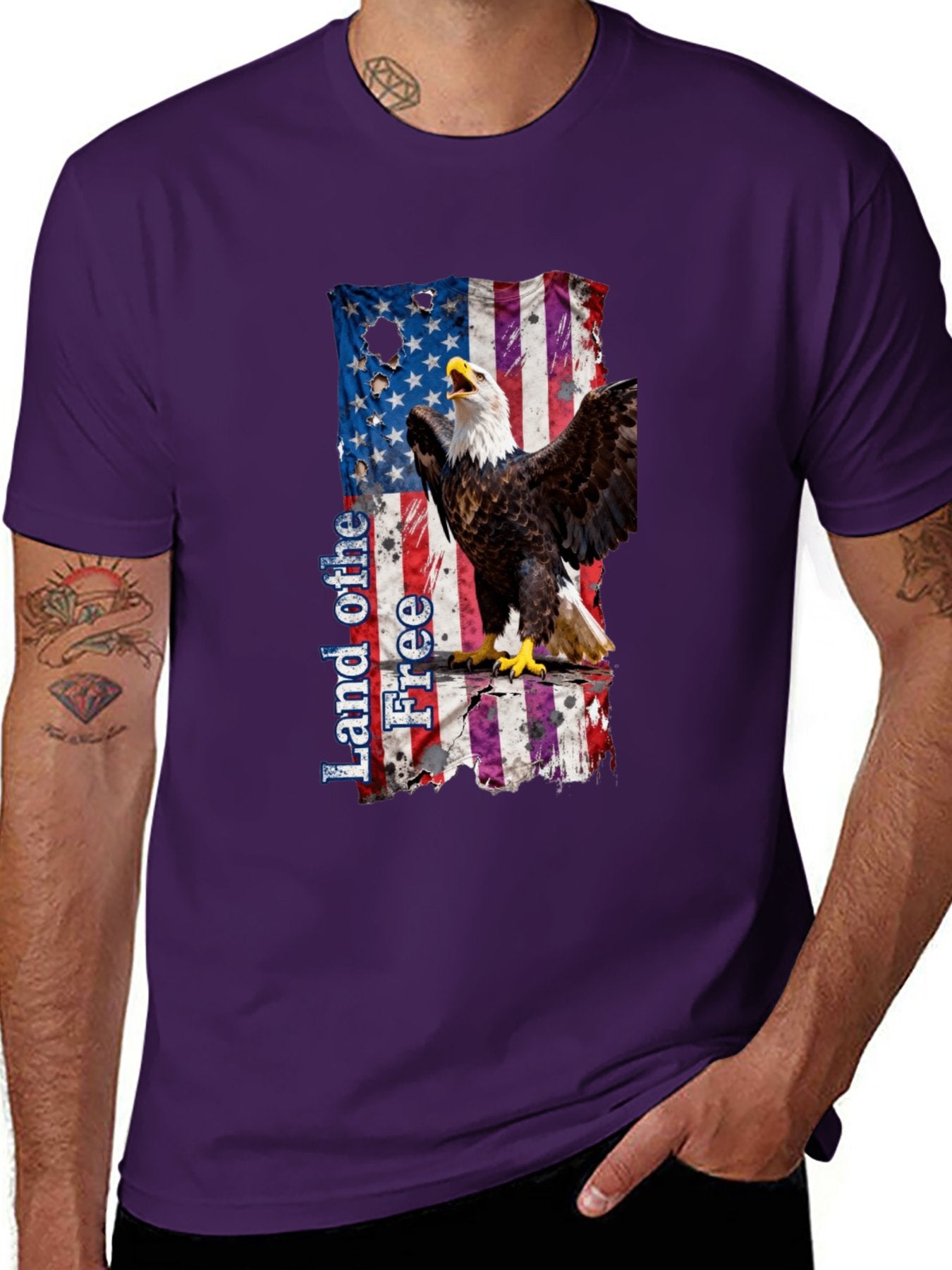 T-shirt Eagle Crying Broken Flag T-shirt Design