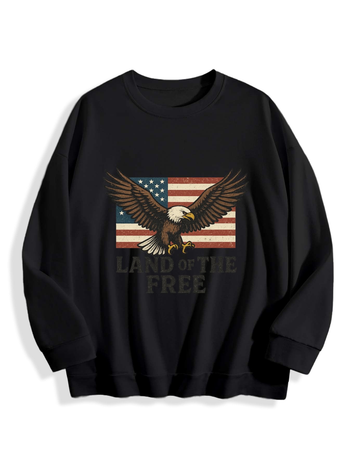 Round Neck Sweatshirt Land of The Free Design
