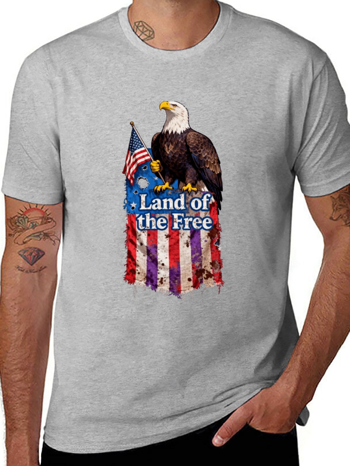 T-shirt Bald Eagle flag T-shirt