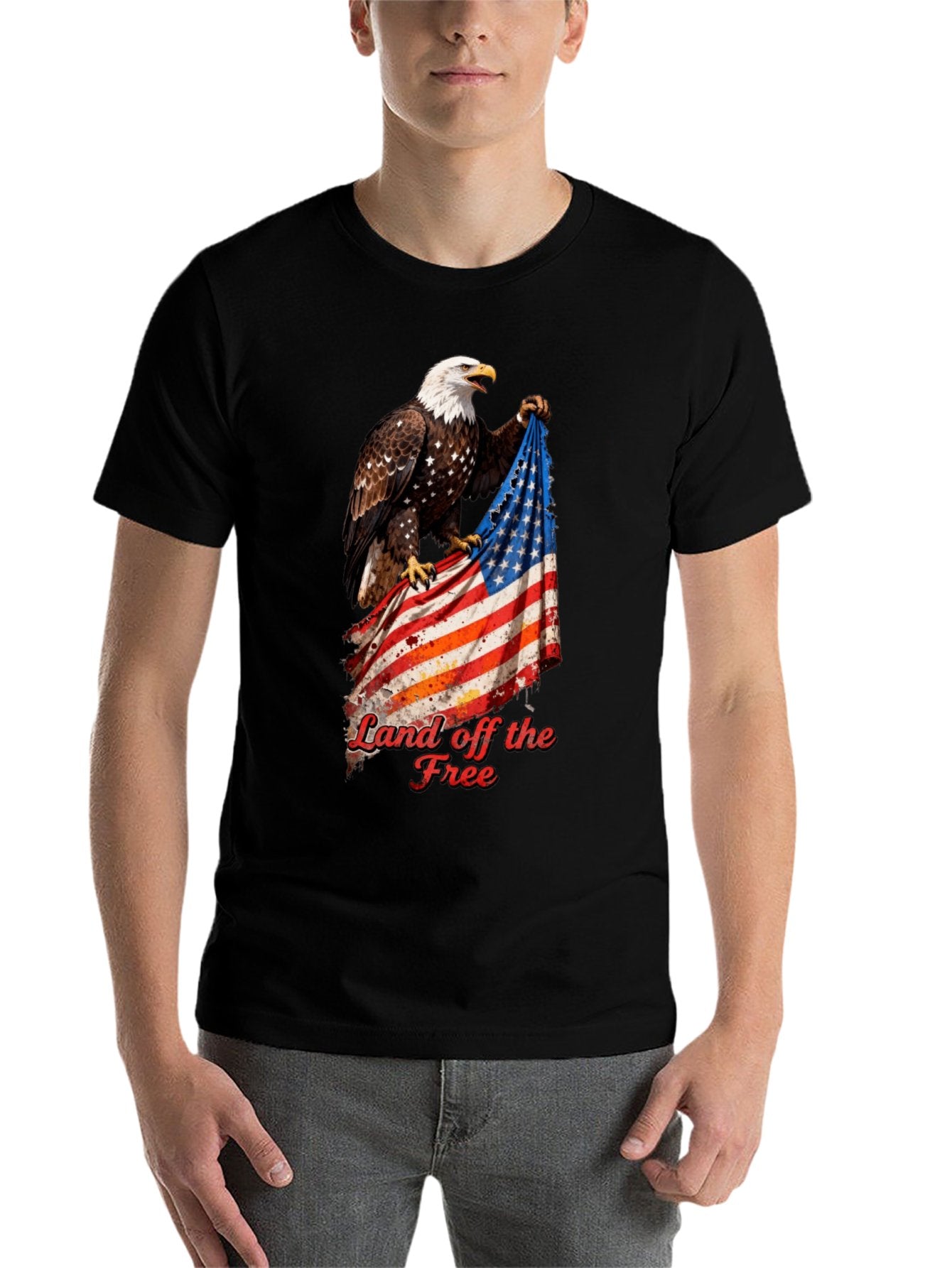 T-shirt Eagle grabbing flag T-shirt design