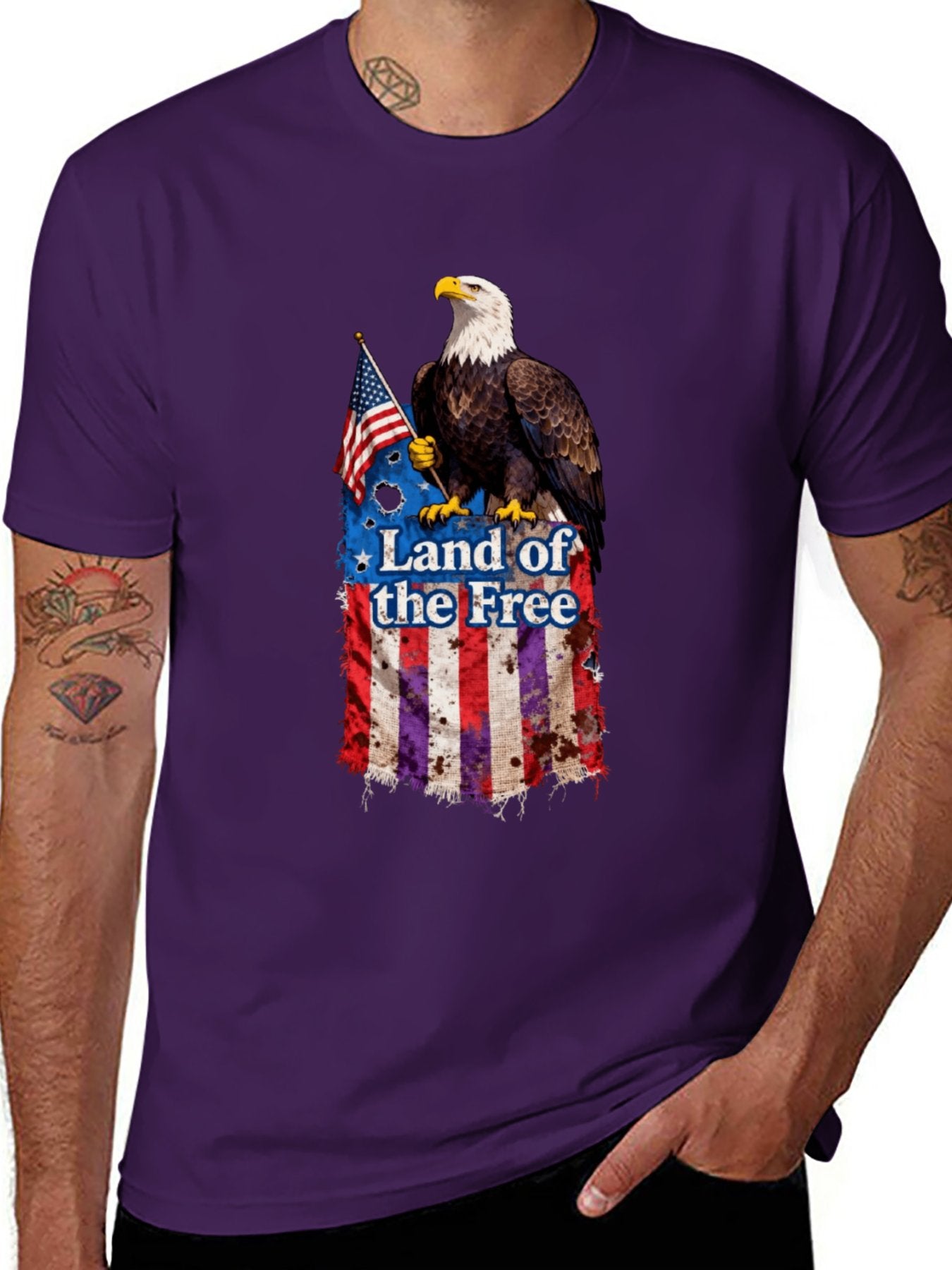 T-shirt Bald Eagle flag T-shirt