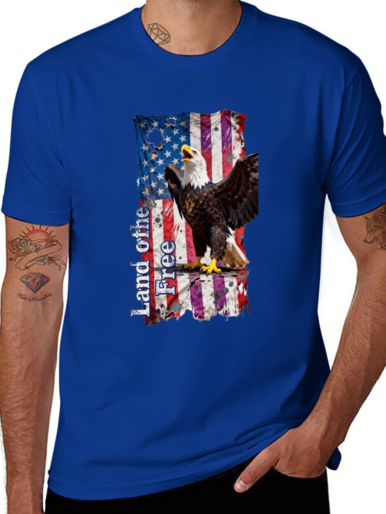 T-shirt Eagle Crying Broken Flag T-shirt Design