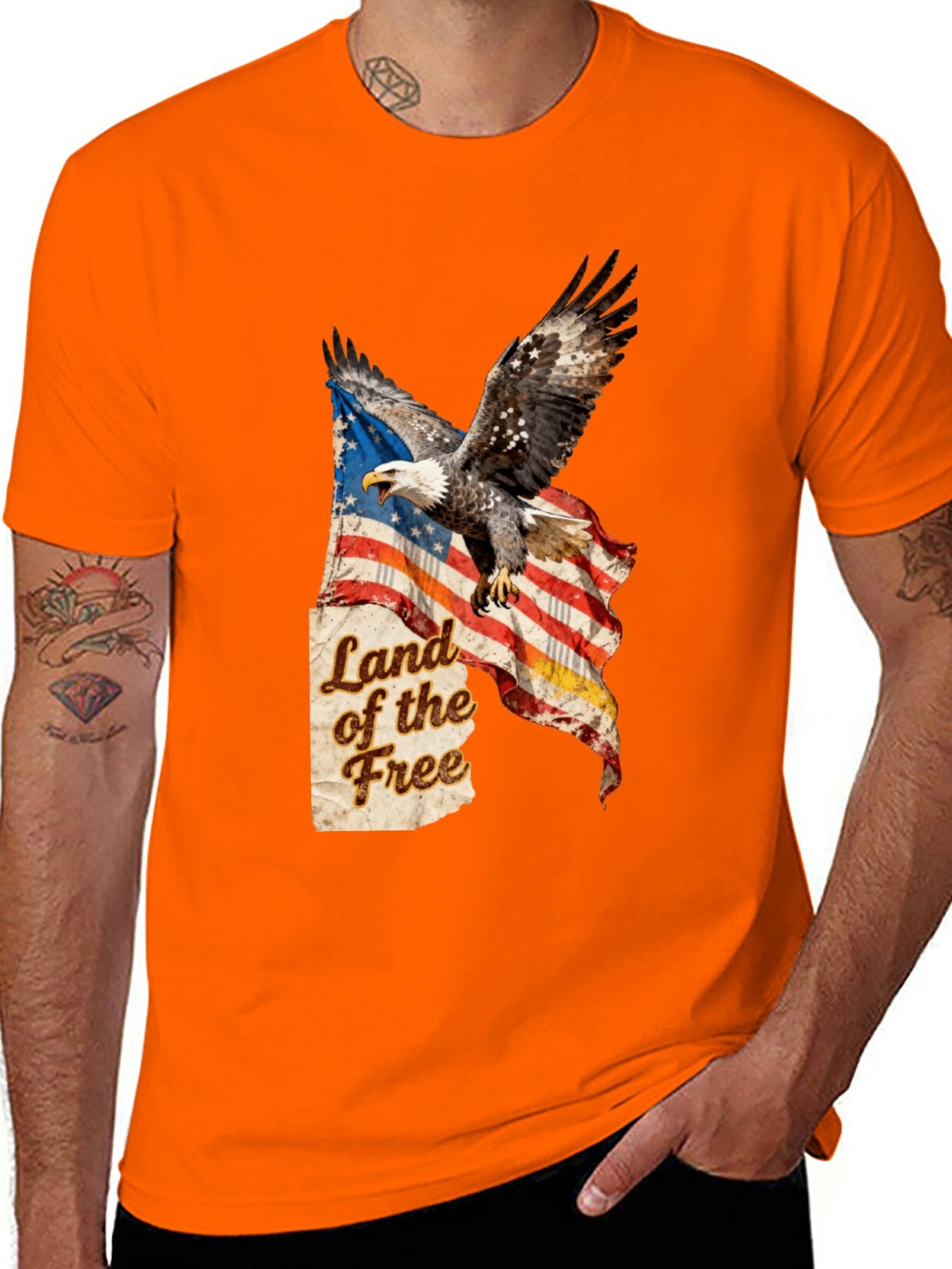 T-shirt Vintage Eagle Flag T-shirt Design