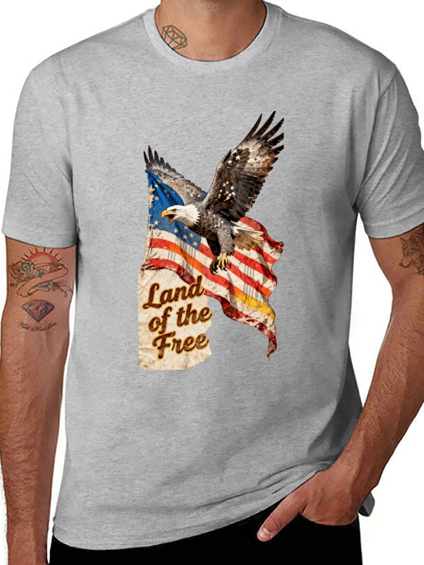 T-shirt Vintage Eagle Flag T-shirt Design
