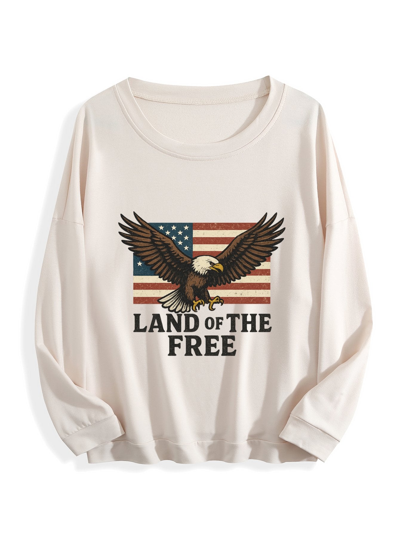 Round Neck Sweatshirt Land of The Free Design