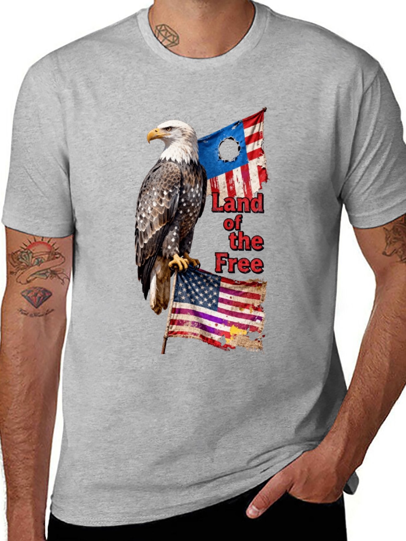 T-shirt Vintage Eagle Flag T-shirt Picture