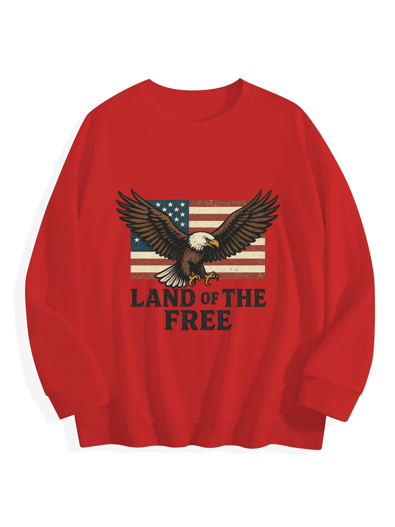 Round Neck Sweatshirt Land of The Free Design