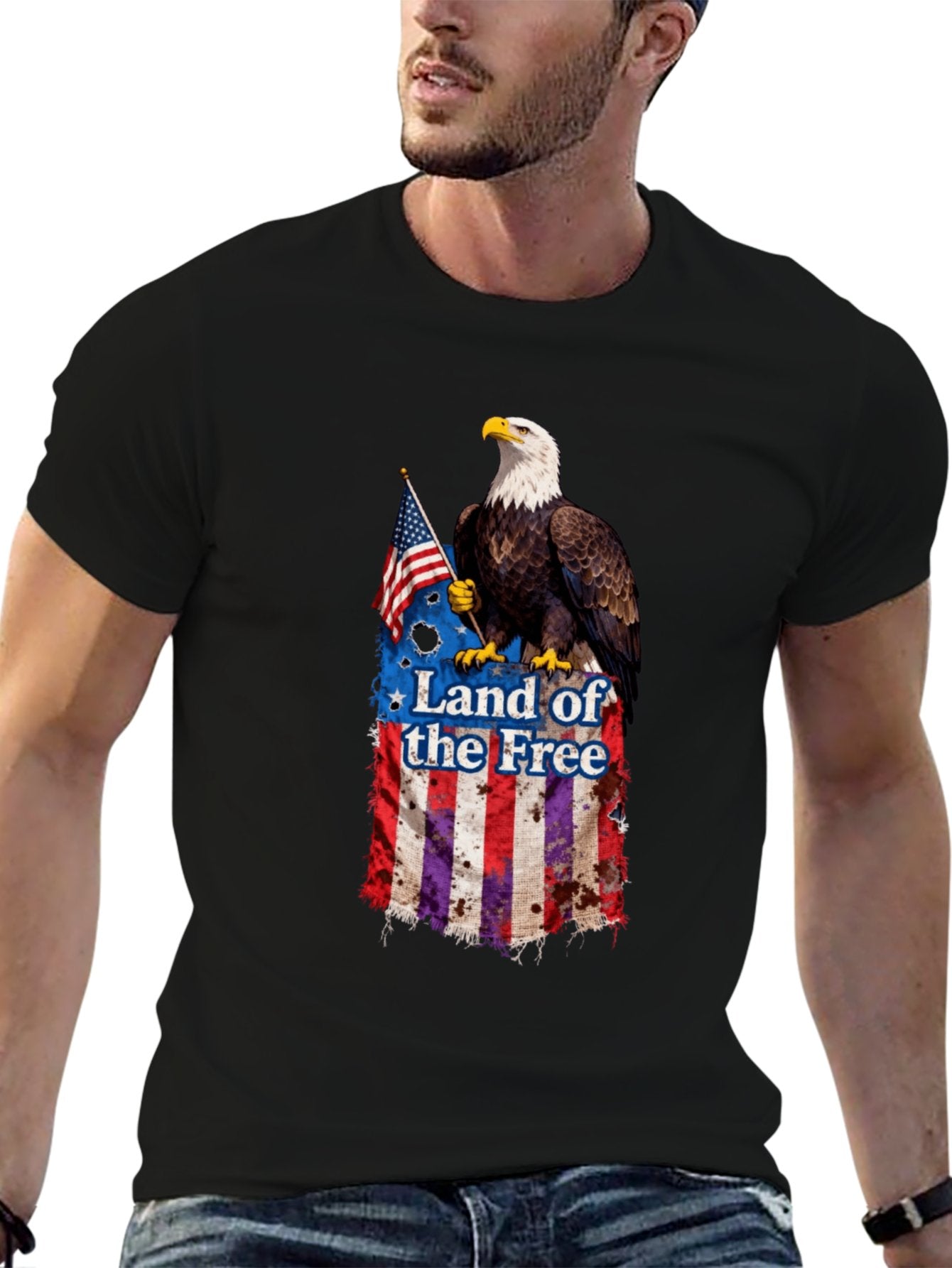T-shirt Bald Eagle flag T-shirt