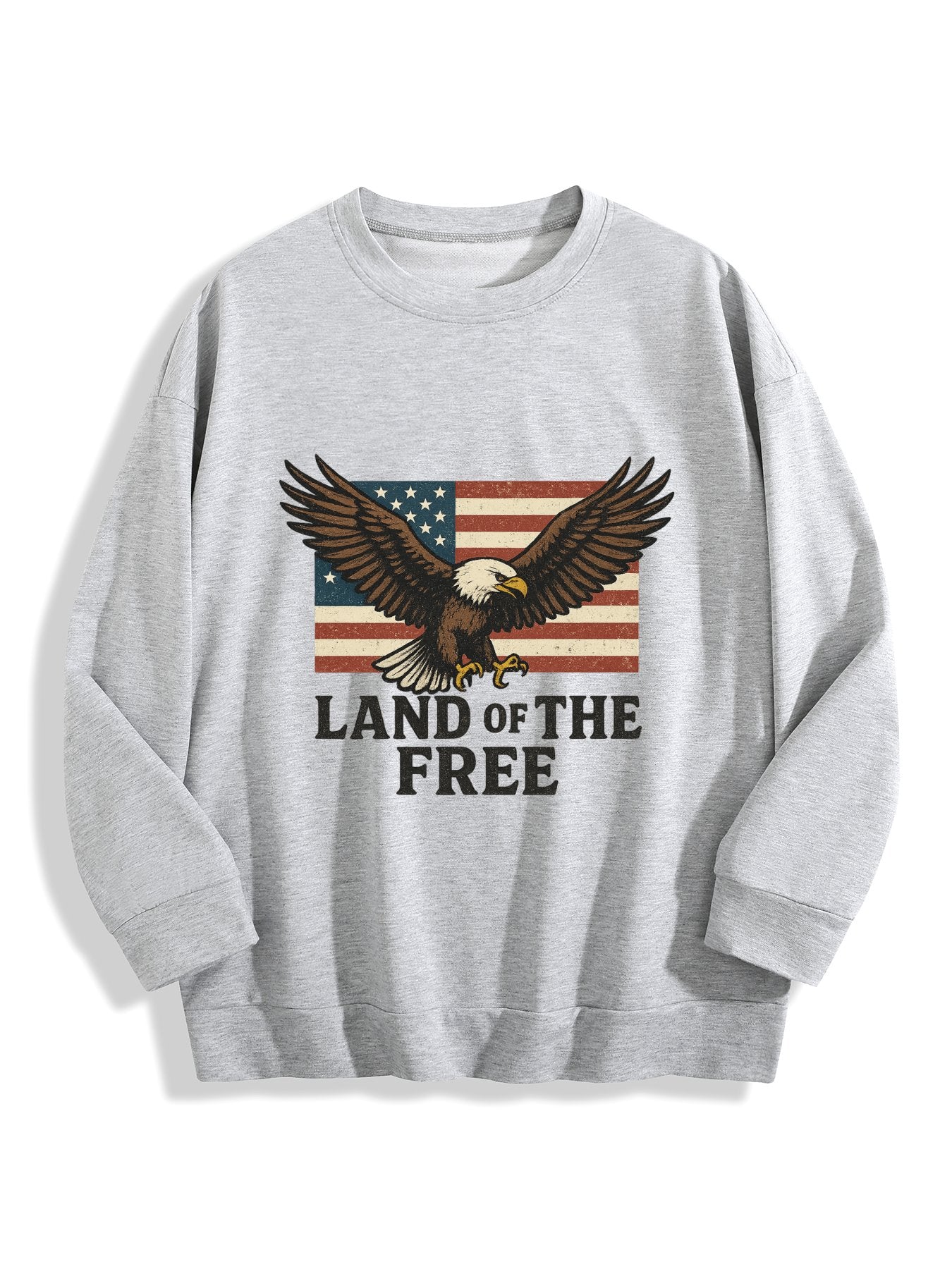 Round Neck Sweatshirt Land of The Free Design