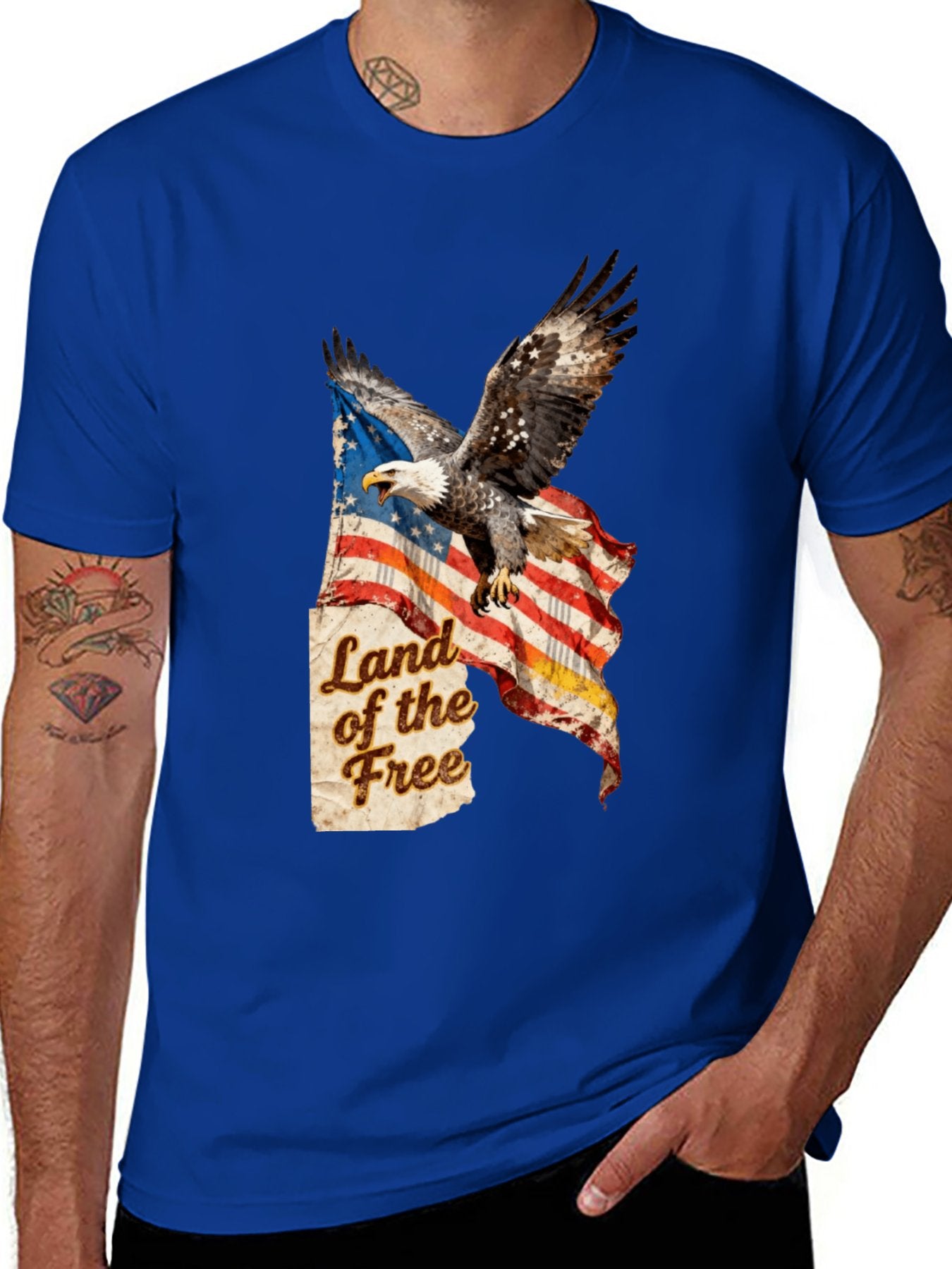 T-shirt Vintage Eagle Flag T-shirt Design