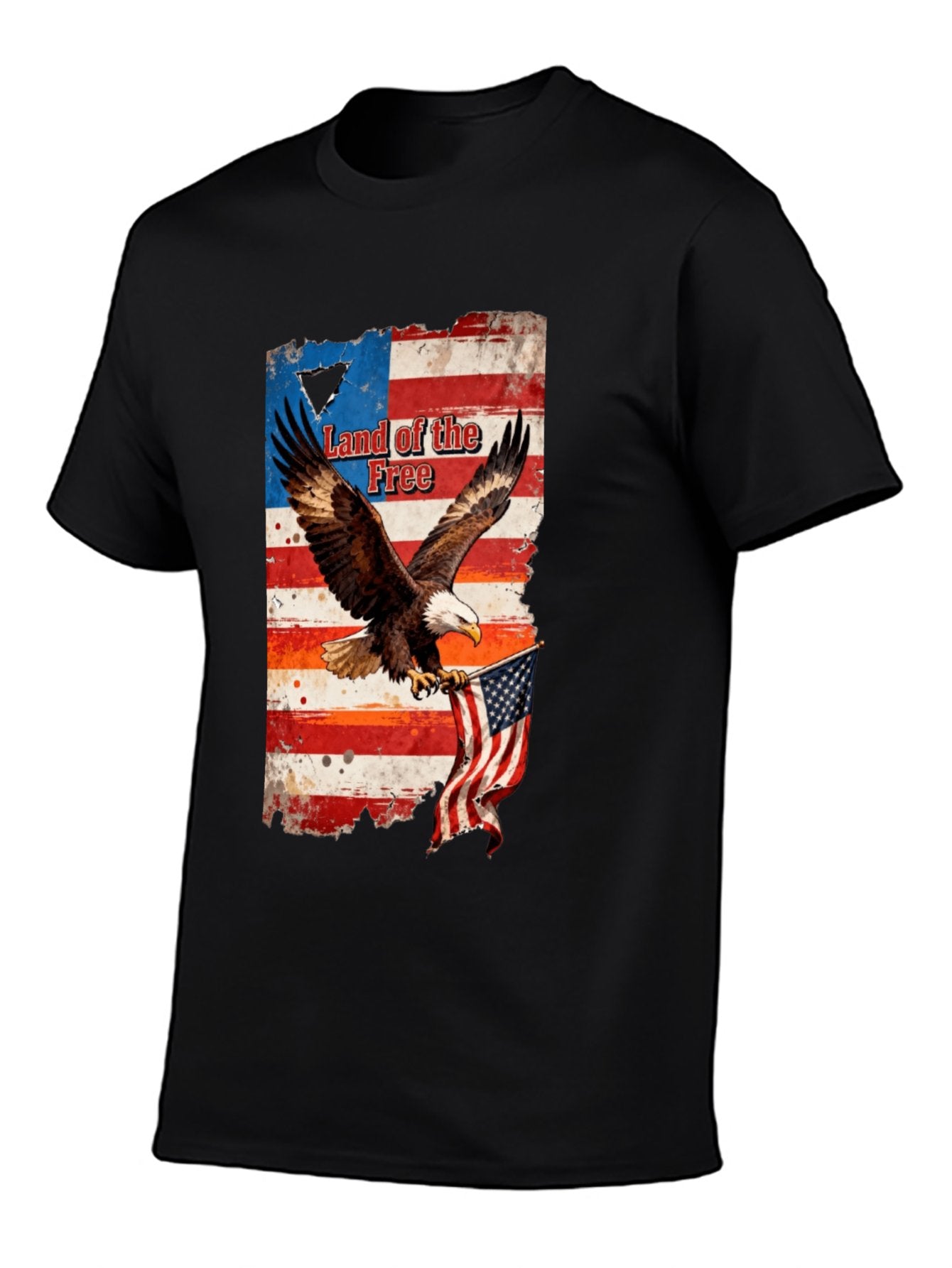 T-shirt Eagle grabs the flag American style T-shirt