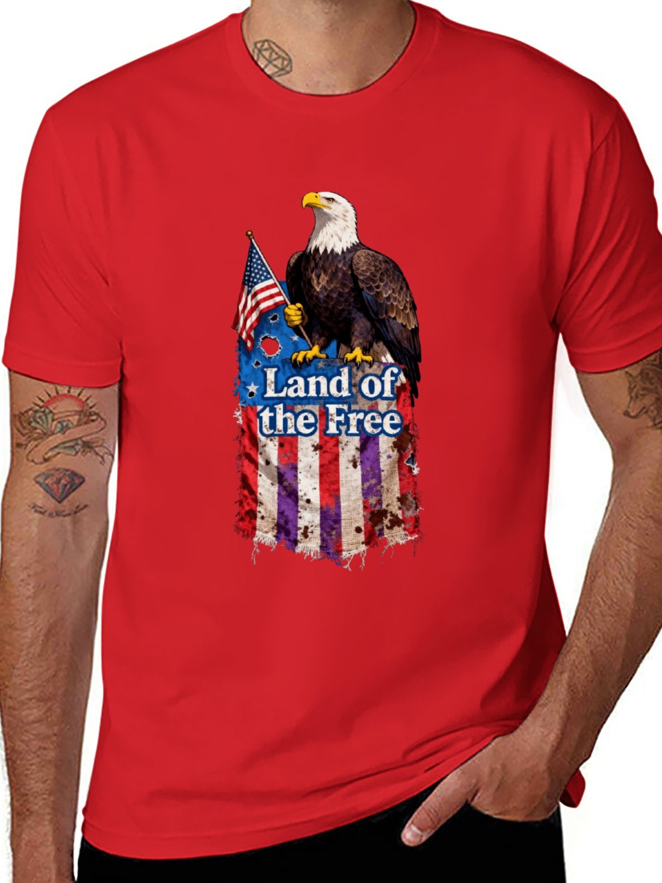 T-shirt Bald Eagle flag T-shirt