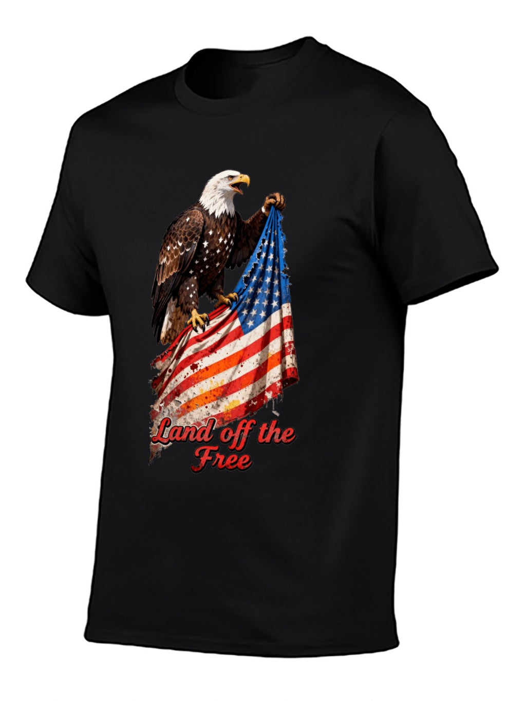 T-shirt Eagle grabbing flag T-shirt design