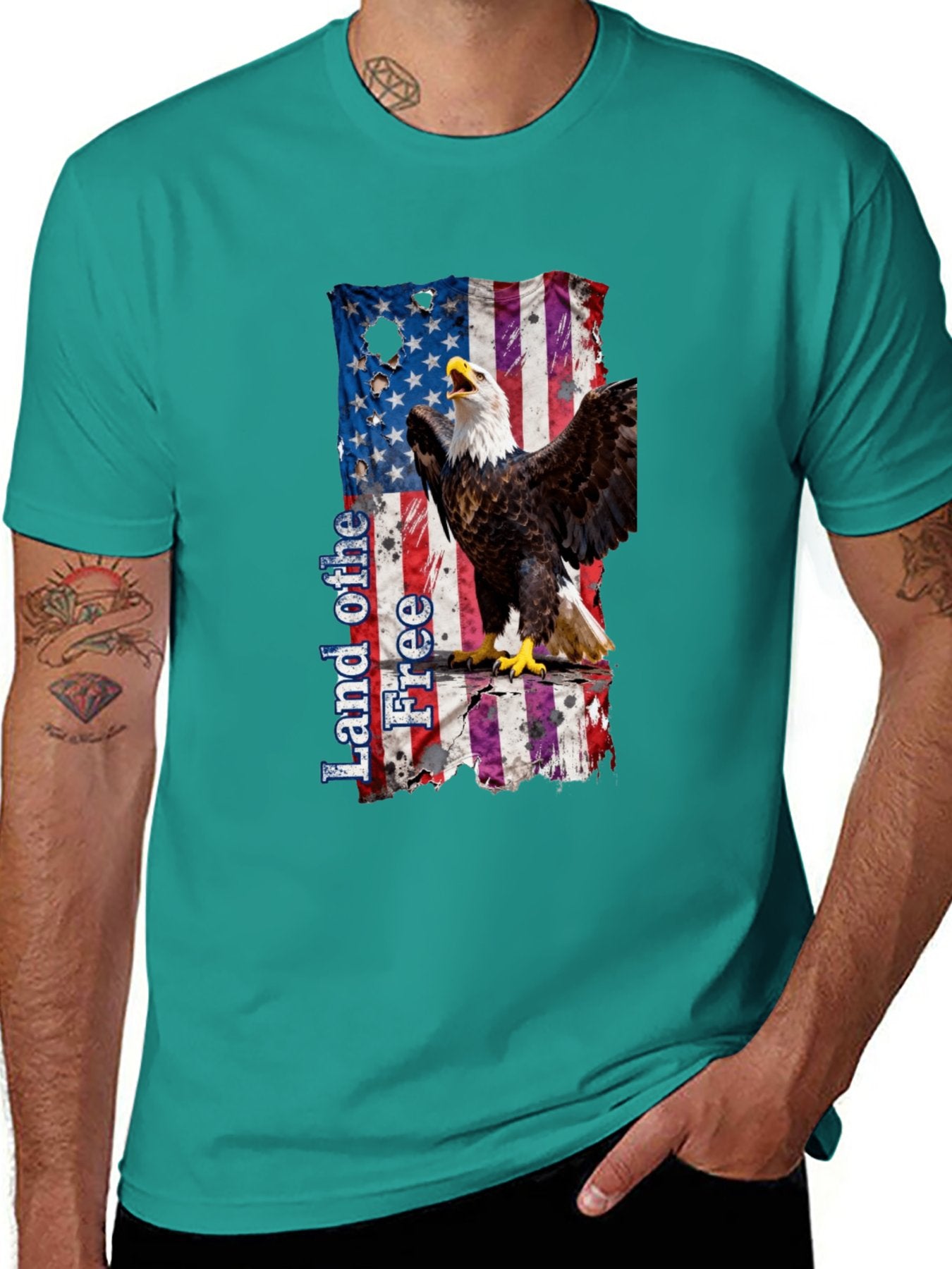 T-shirt Eagle Crying Broken Flag T-shirt Design