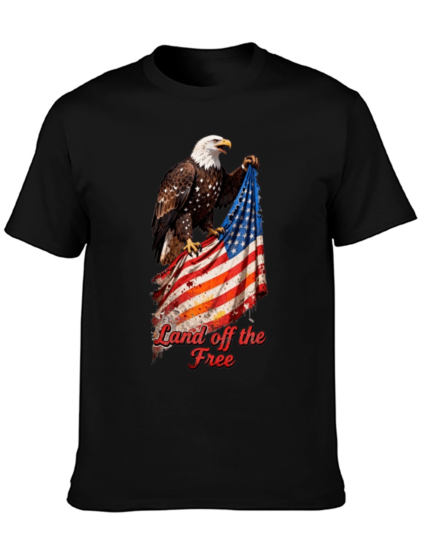 T-shirt Eagle grabbing flag T-shirt design
