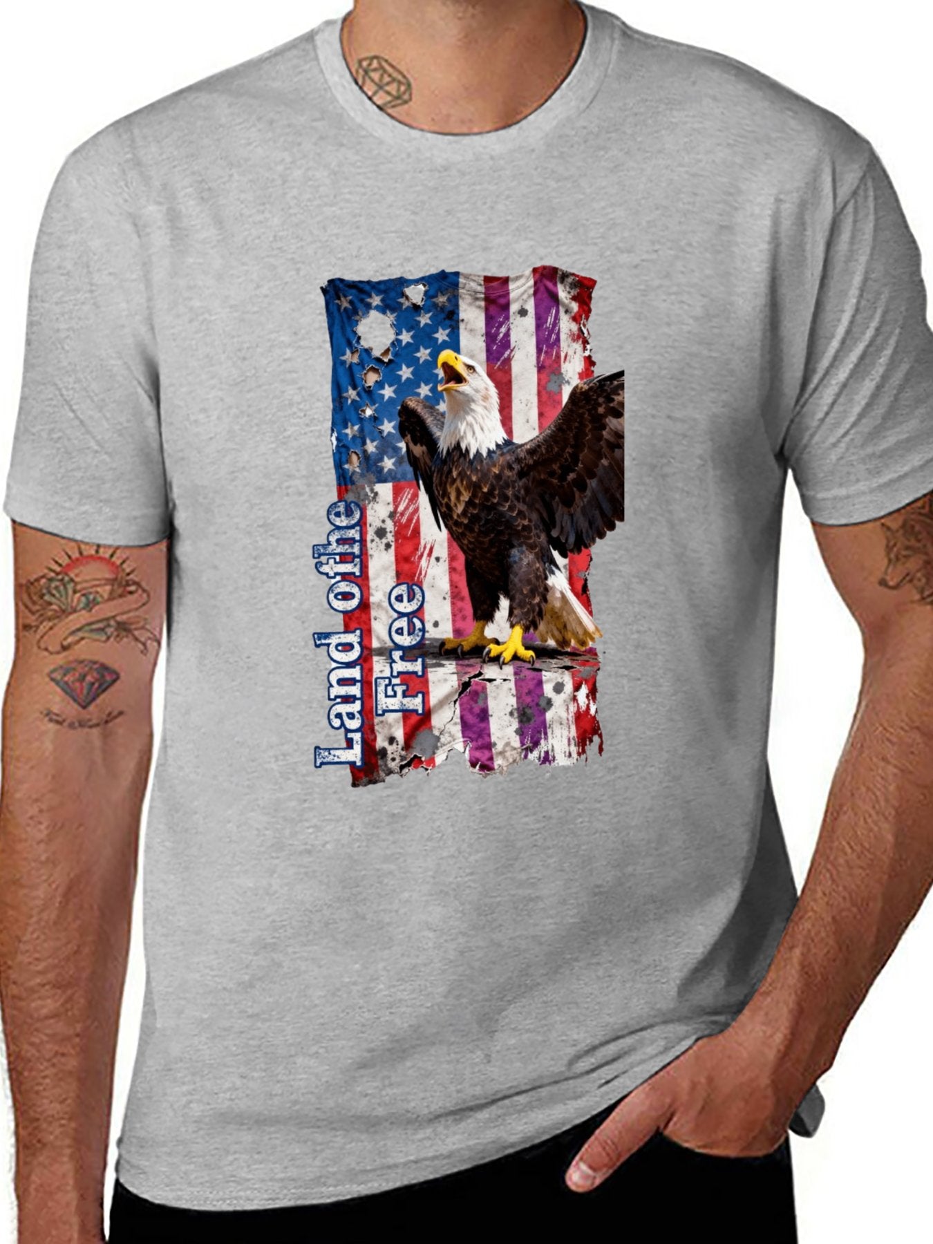 T-shirt Eagle Crying Broken Flag T-shirt Design